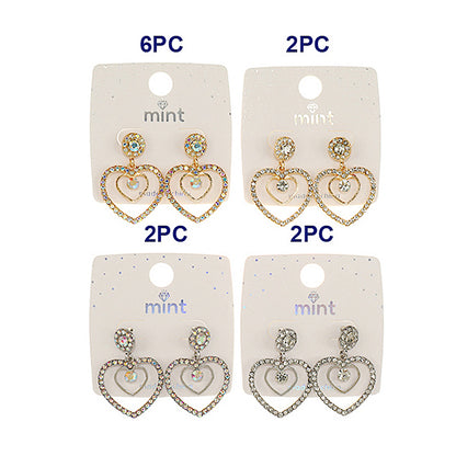 JAE45946 - Rhinestone Heart Earring