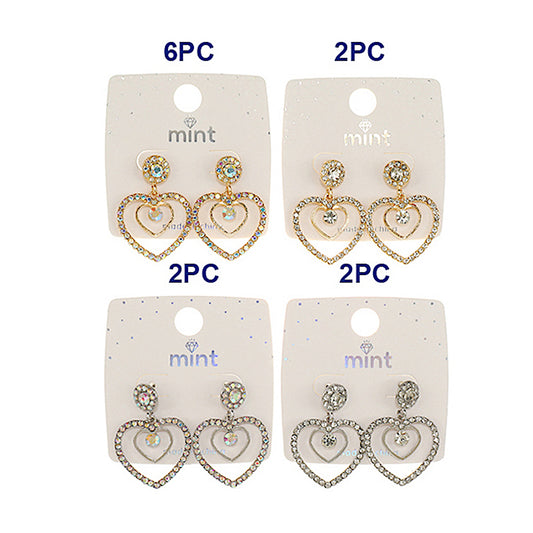 JAE45946 - Rhinestone Heart Earring