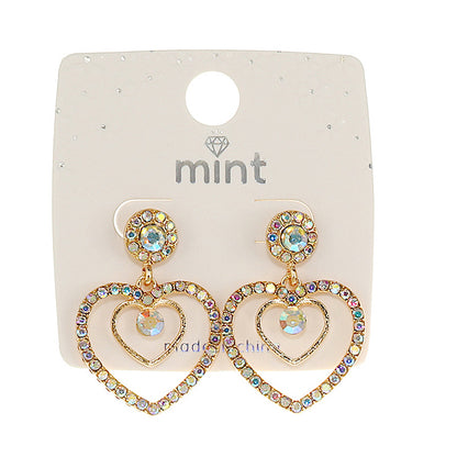 JAE45946 - Rhinestone Heart Earring