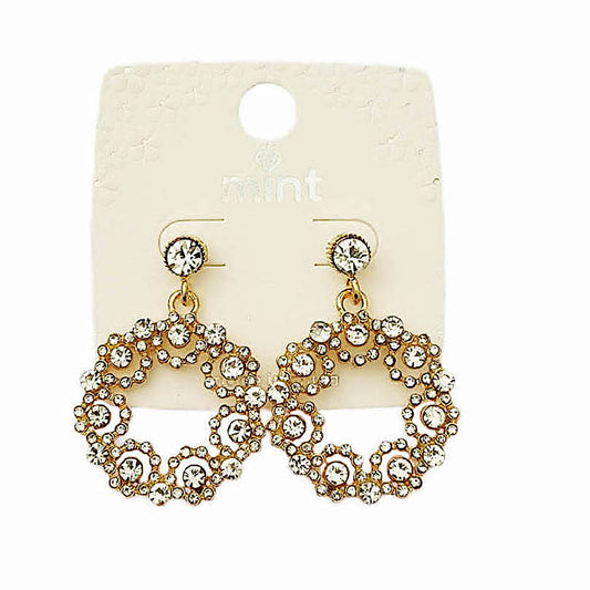 JAE46057 - Rhinestone Cluster Earring