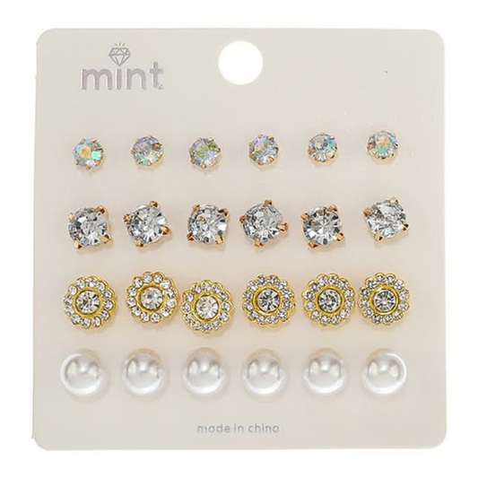 JAE46150 - 12 Pair Earring Set