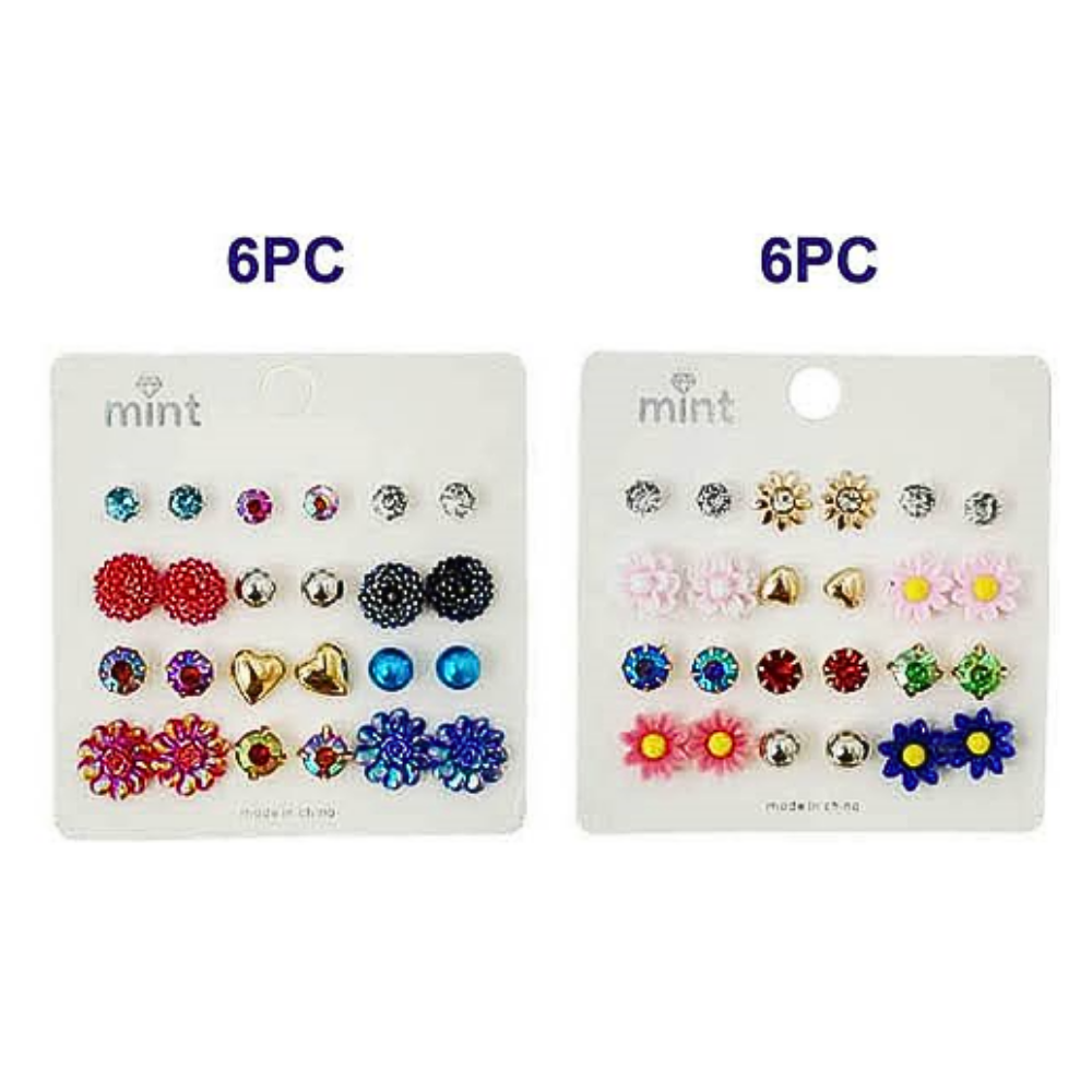 JAE46155 - 12 Pair Earring Set