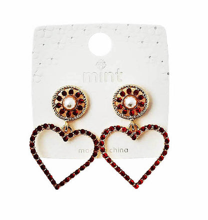 JAE46174 - Rhinestone Heart Earring