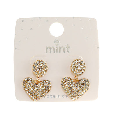 JAE46194 - Rhinestone Heart Earring