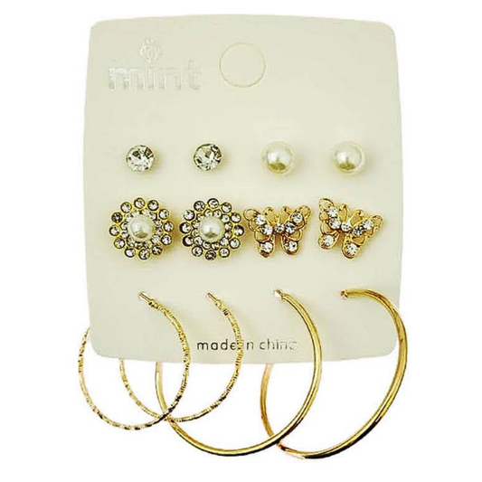 JAE46252 - 6 Pair Earring Set