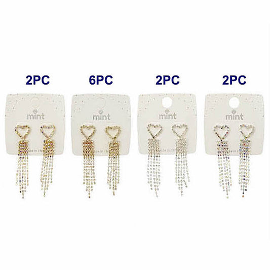 Rhinestone Heart Cascade Earring