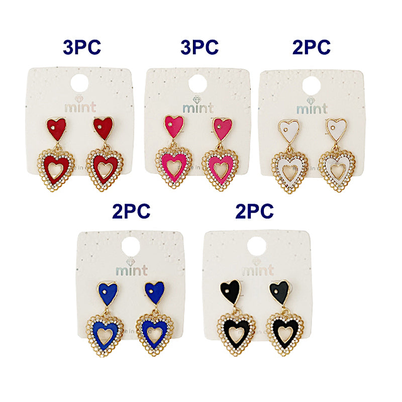 JAE46331 - Enamel Heart Cutout Earring