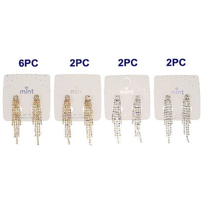 Clip On Rhinestone Chandelier Earring