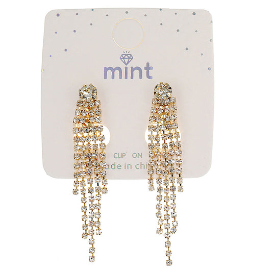 JAE46372C - Clip On Rhinestone Earring