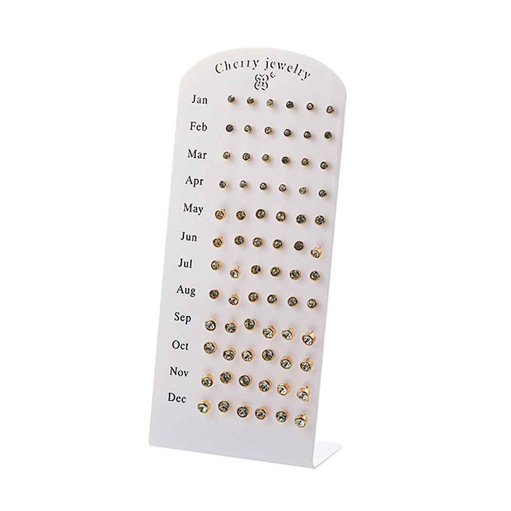 36 PCS Gold Rhinestone Stud Earrings