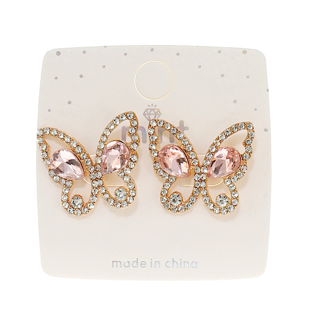 JAE46471 - Crystal Butterfly Post Earring