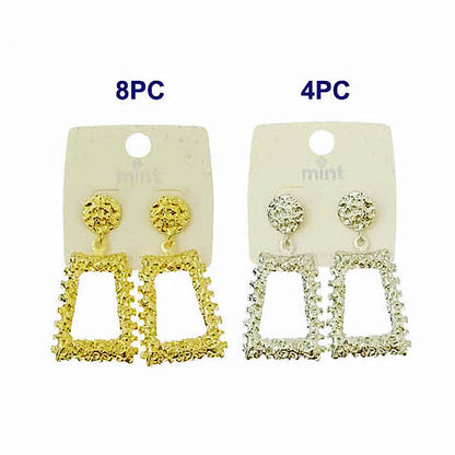 Textured Rectangle Drop Earring