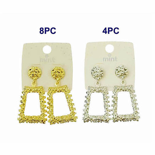 Textured Rectangle Drop Earring