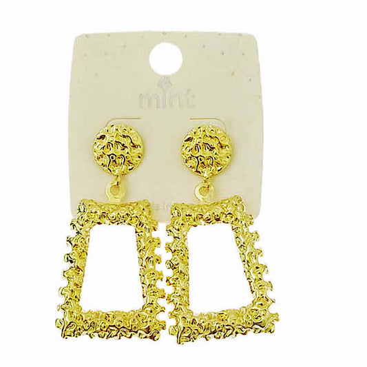 Textured Rectangle Drop Earring