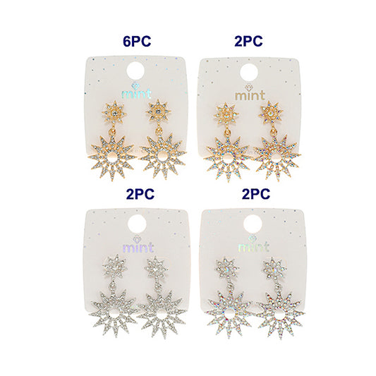 JAE46552 - Rhinestone Sun Earring
