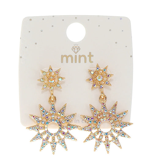 JAE46552 - Rhinestone Sun Earring