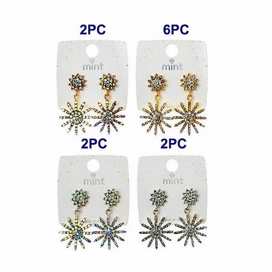 JAE46557 - Rhinestone Sun Earring