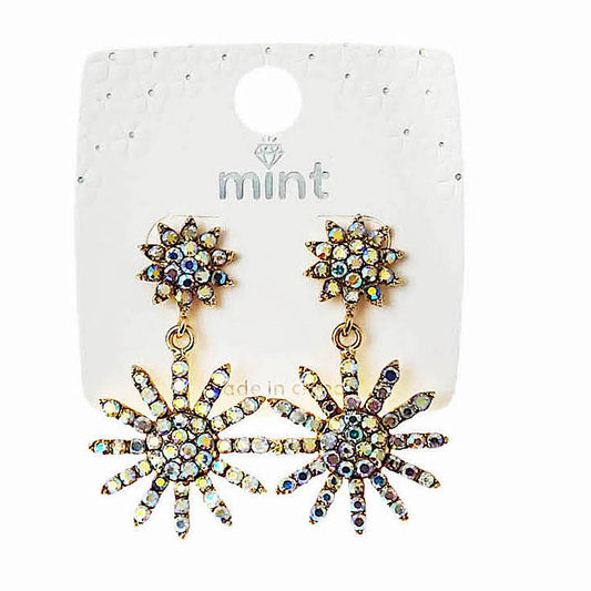 JAE46557 - Rhinestone Sun Earring