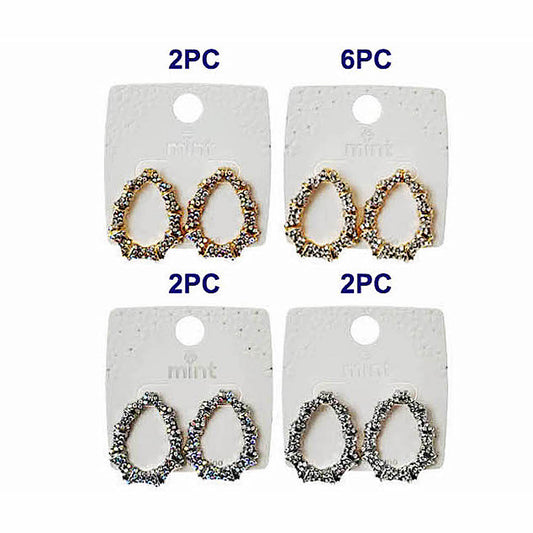 Rhinestone Bamboo Teardrop Earring