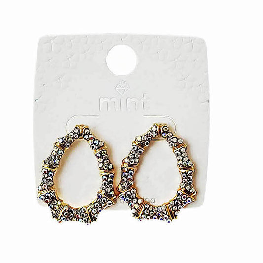 Rhinestone Bamboo Teardrop Earring