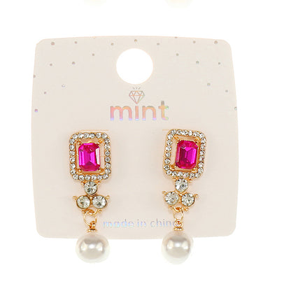 JAE46568 - Crystal Pearl Droplet Earring