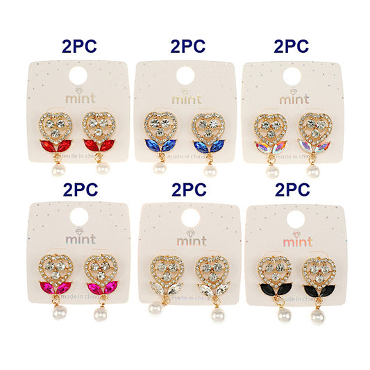 JAE46572 - Heart Pearl Droplet Earring