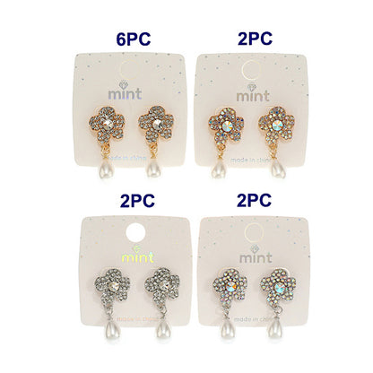 Flower Pearl Droplet Earring