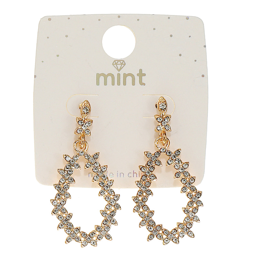 JAE46609 - Rhinestone Flower Outline Earring