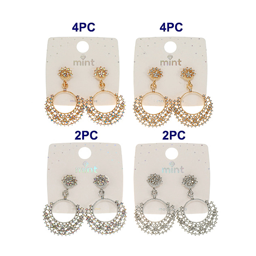 Rhinestone Circle Cluster Earring