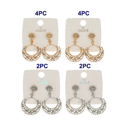 Rhinestone Circle Cluster Earring