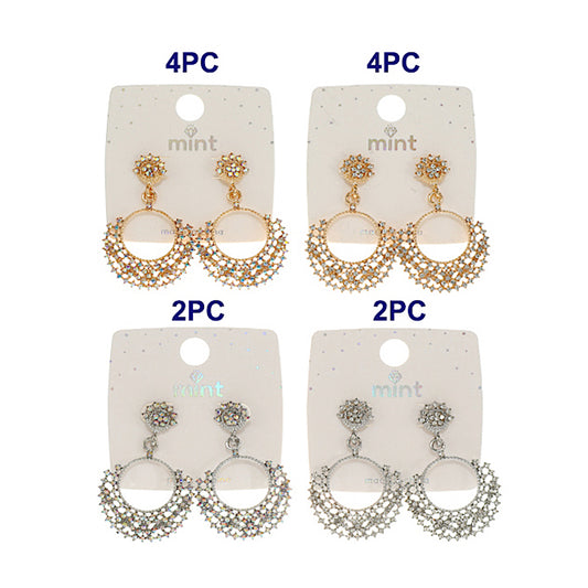 Rhinestone Circle Cluster Earring