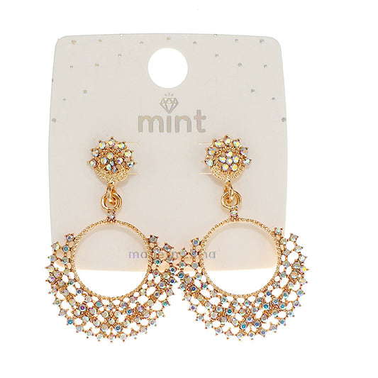 Rhinestone Circle Cluster Earring