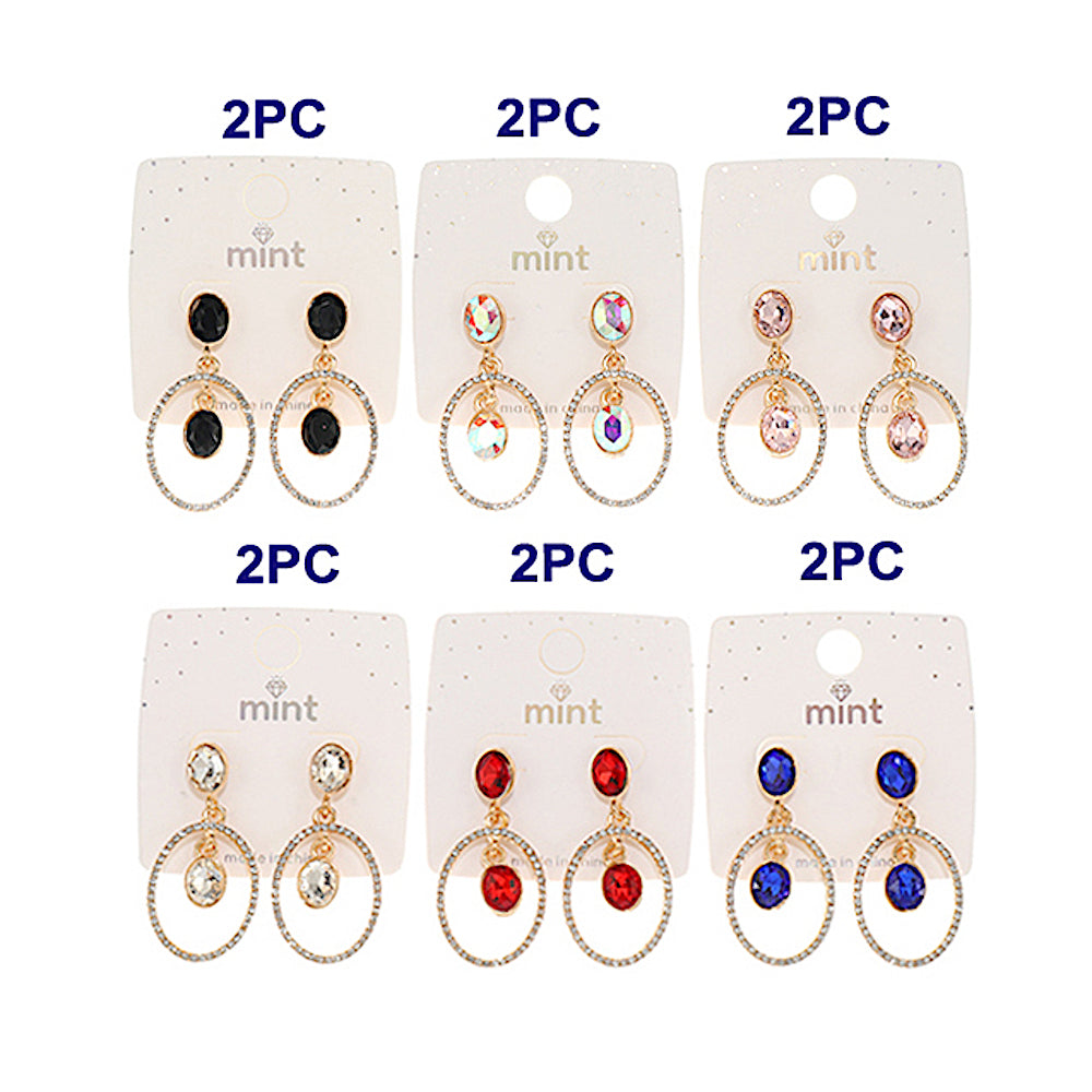 Crystal Oval Earring