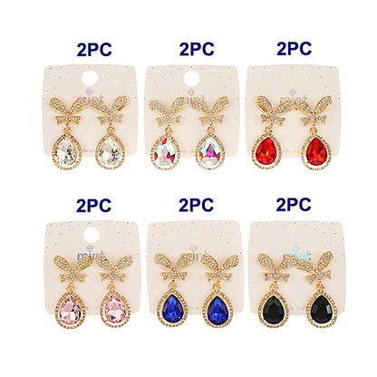 JAE46622 - Bow Crystal Drop Earring