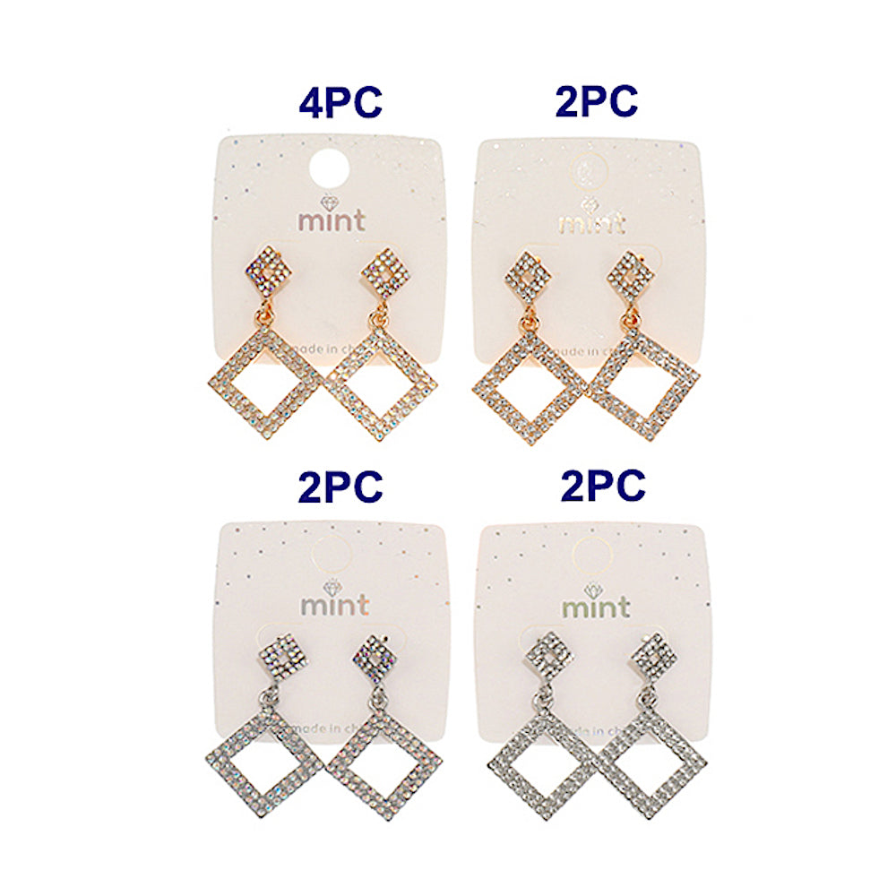 Rhinestone Square Earring