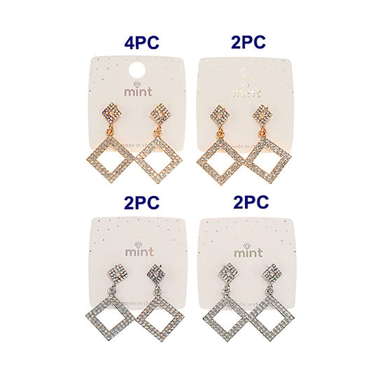 Rhinestone Square Earring