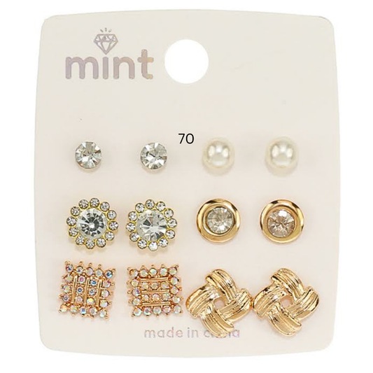JAE46629 - 6 Pair Earring Set