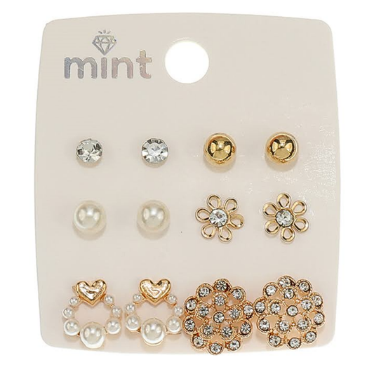 JAE46633 - 6 Pair Earring Set