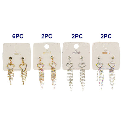 Rhinestone Heart Cascade Earring