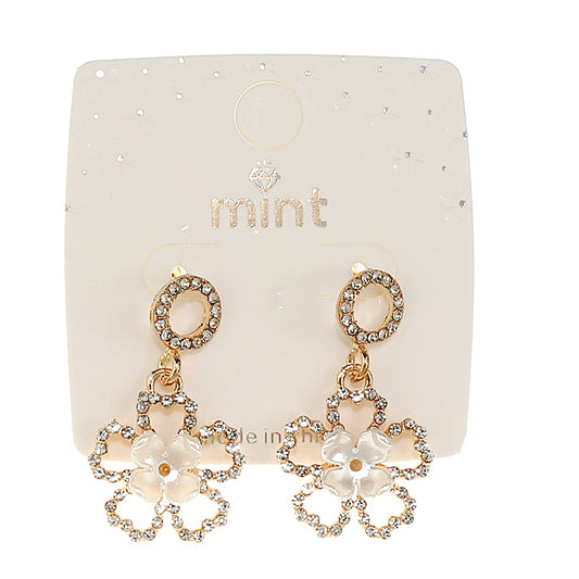 JAE46707 - Rhinestone Flower Earring