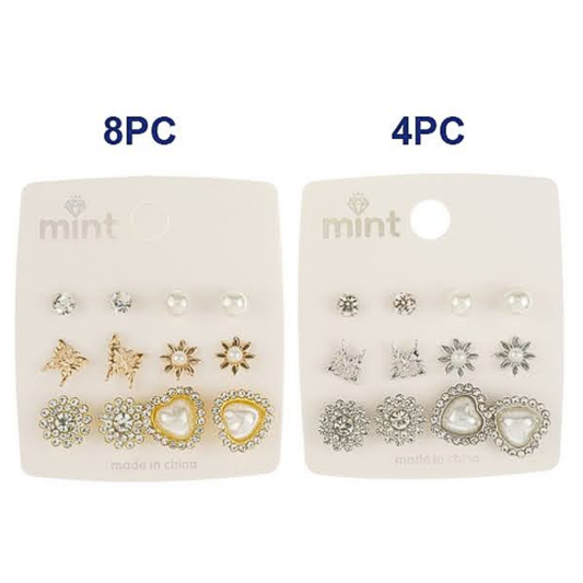 JAE46727 - 6 Pair Pearl Earring Set