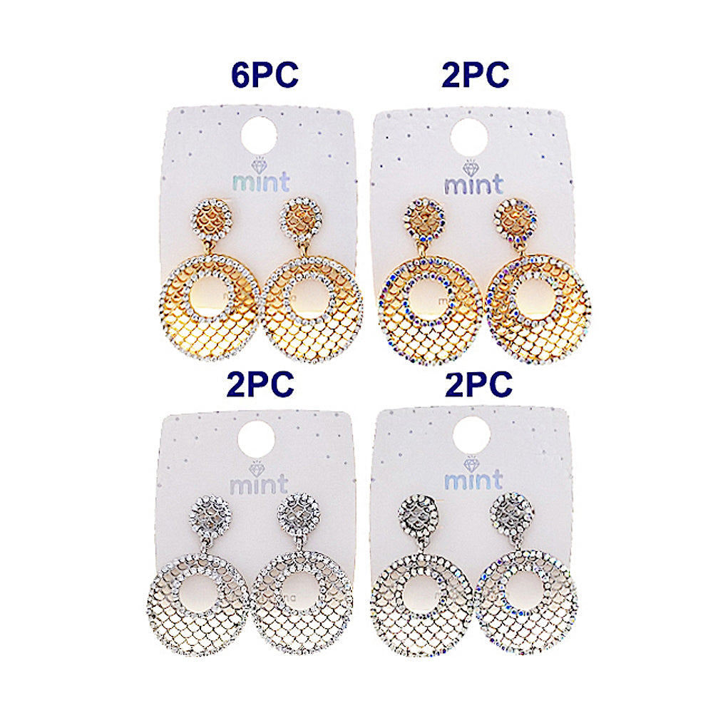 Rhinestone Fish Scale Earring