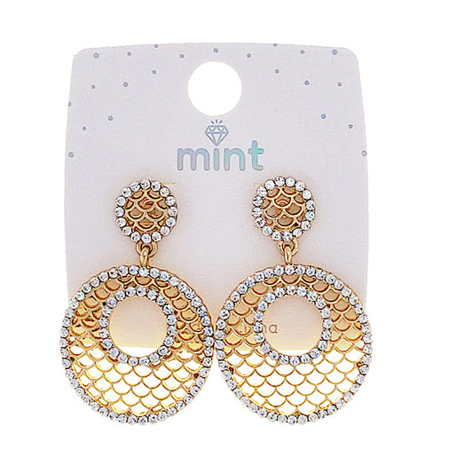 Rhinestone Fish Scale Earring
