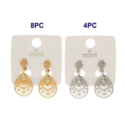 JAE46750C - Clip On Filigree Shell Earring