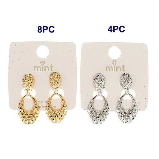 JAE46755C - Clip On Quilted Oval Earring
