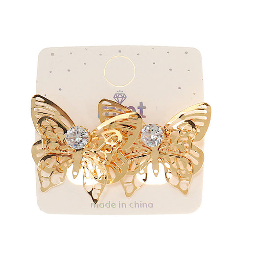 Metal Filigree Butterfly Statement Earring