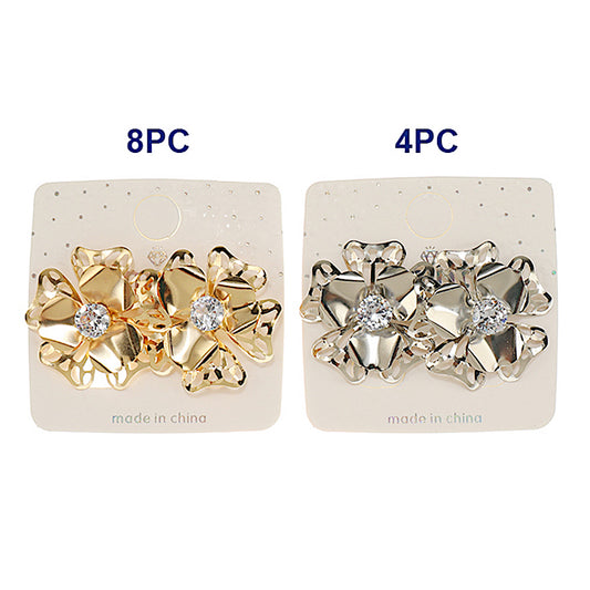 Metal Filigree Flower Statement Earring