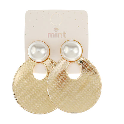 Pearl Disc Statement Earring