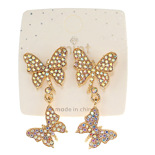 JAE46819 - Rhinestone Butterfly Cascade Earring