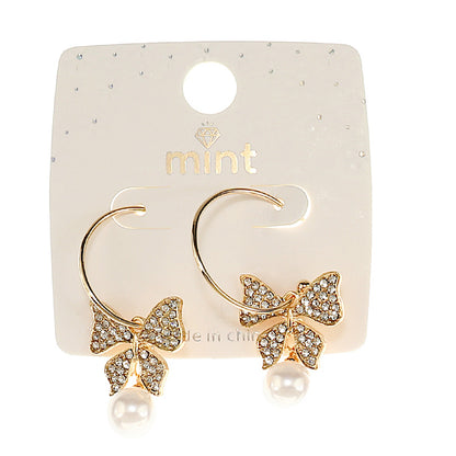 JAE46829 - Rhinestone Butterfly Hoops